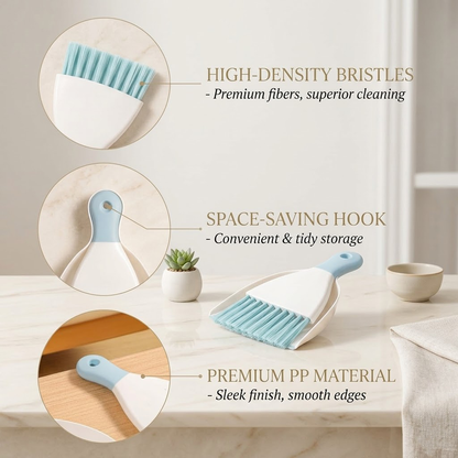 Buplyna Mini Dustpan and Brush Set: Versatile Cleaning Tool for Keyboards, Desktop, Pet Areas, and Home Essentials